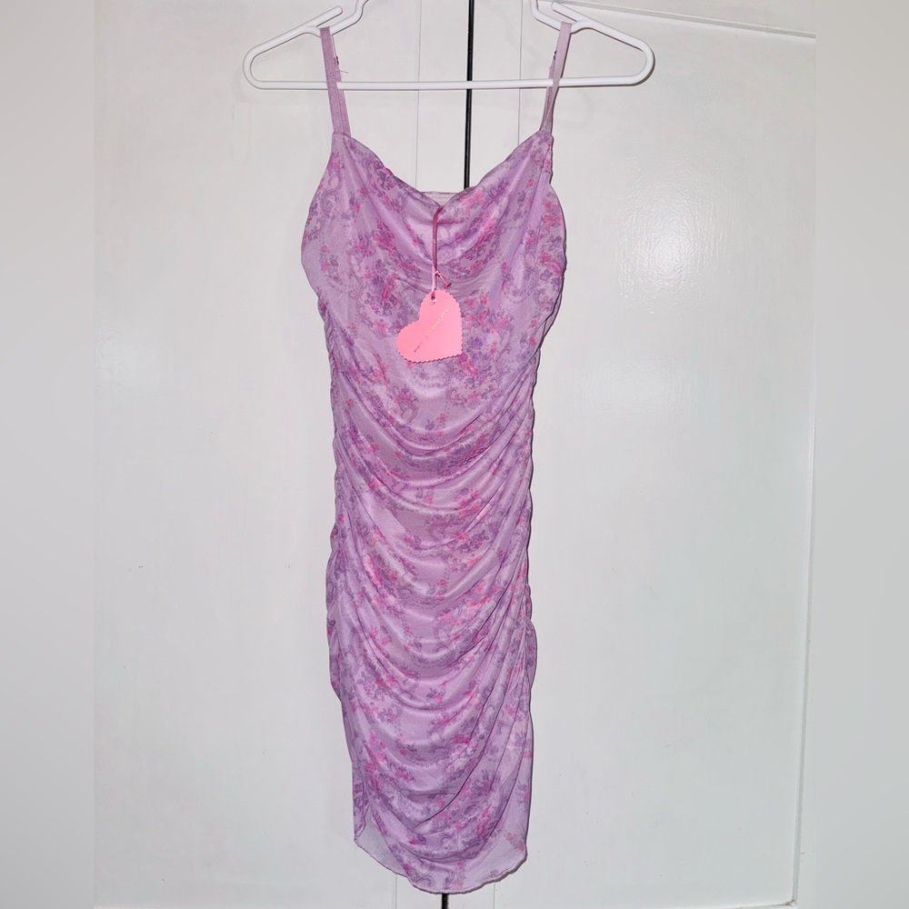 Sugar Thrillz Mesh Floral Mini Dress